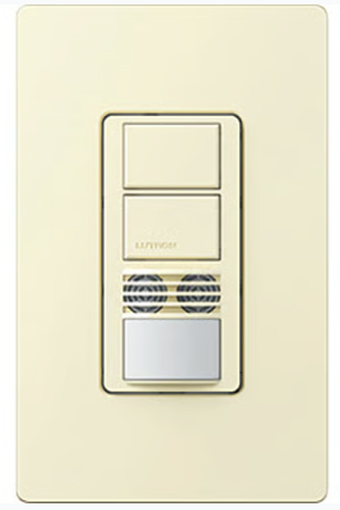 Lutron Maestro Dual Circuit Dual-Tech Motion Sensor Switch, TAA Compliant, 6A, 120-277V, Single Pole/3-Way, Neutral Required, WMS-B202-AL, Almond