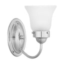 Progress 284743 P3287-15ET Fluted Glass 1-Light Bathroom Vanity Light with Clear Fluted Glass Shade, Polished Chrome