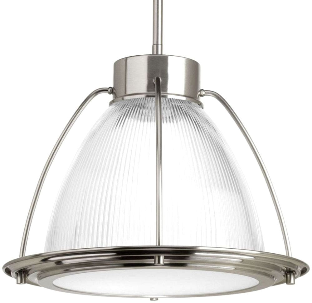 Progress Lighting P5143-0930K9 Prismatic Glass LED 1-Light Pendant, Brushed Nickel