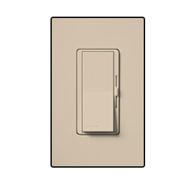 Lutron Diva 0-10V Dimmer Switch, 30mA Sink, 24V, Single-Pole/3-Way, Power Pack Required for 120V Switching, DVSCTV-TP, Taupe