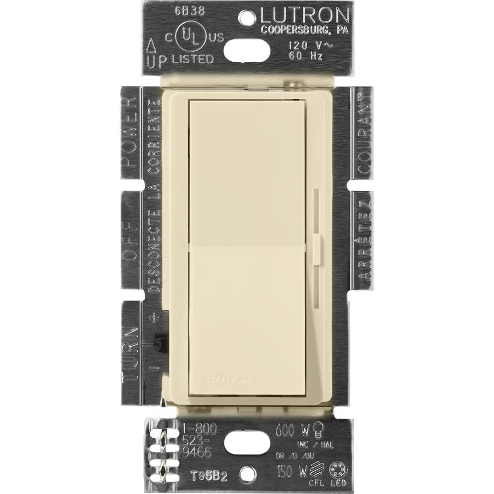 Lutron Diva 3-Wire Dimmer Switch for Ballasts/LED Drivers, 1000W/8A, Single Pole/3-Way, Neutral Required, 120V, DVSCF-103P-SD, Sand