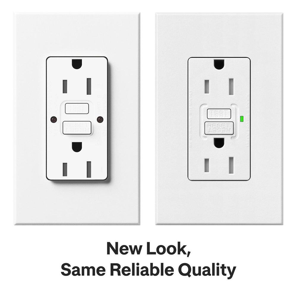 Lutron Architectural 15A Tamper-Resistant GFCI Duplex Receptacle, Self-Testing, 125V, Wall Plate Included, Matte Finish, NTR-15-GFST-GR, Gray