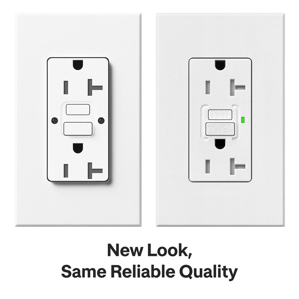 Lutron Architectural 20A Tamper-Resistant GFCI Duplex Receptacle, Self-Testing, 125V, Wall Plate Included, Matte Finish, NTR-20-GFST-BL, Black