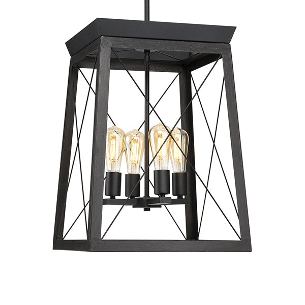 Progress Lighting P500178-143 Briarwood 15-1/2 in 4-Light Foyer Pendant, Graphite
