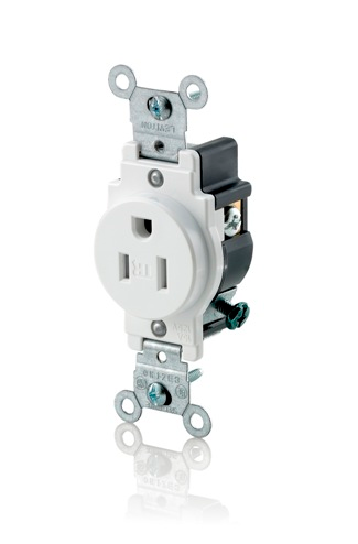 Leviton T5015-W 15 A 125 VAC Tamper-Resistant Receptacle White