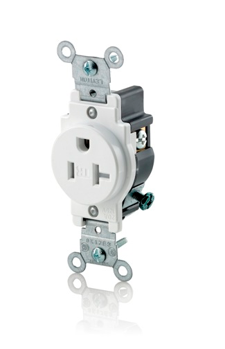 Leviton T5020-W 20 A 125 VAC Tamper-Resistant Receptacle White