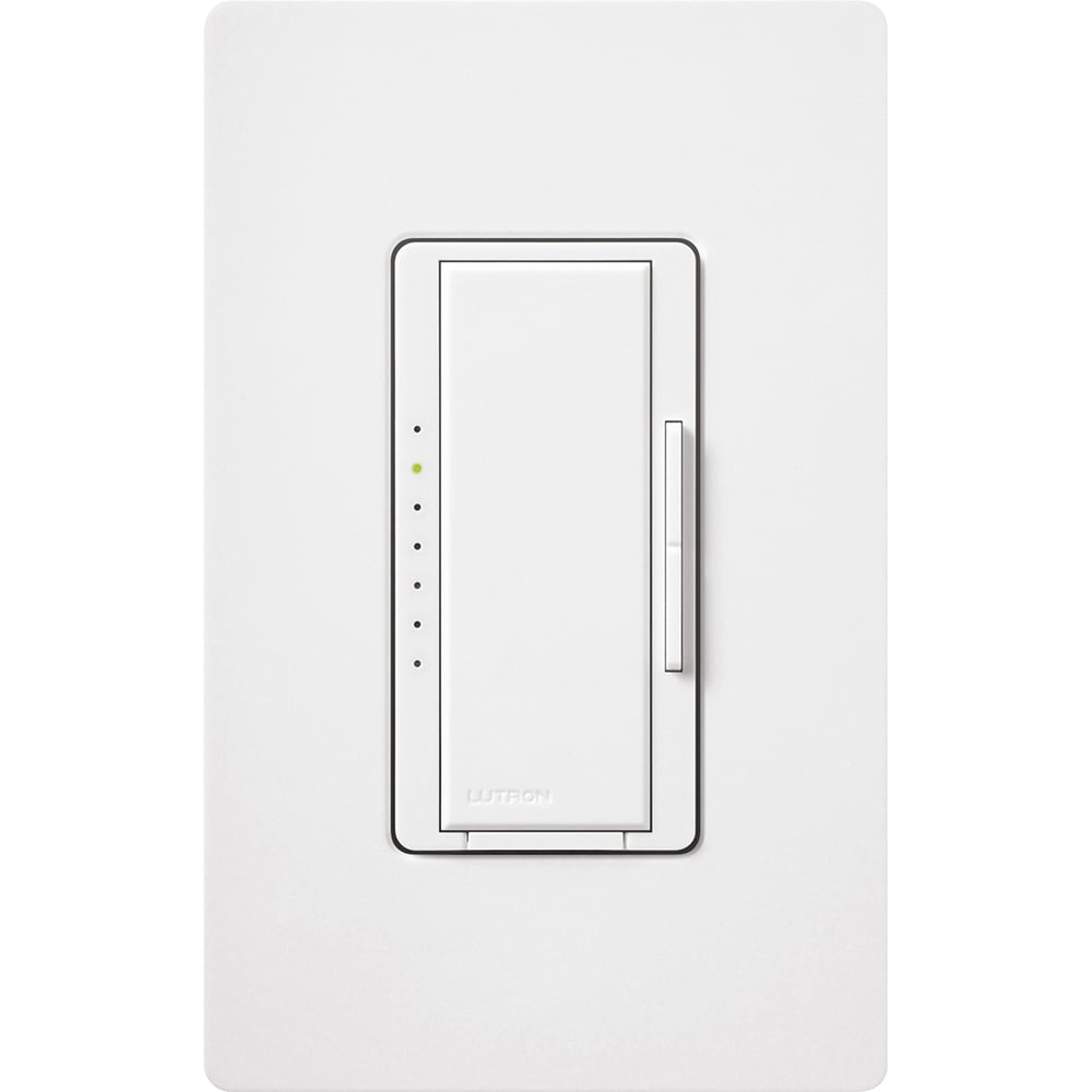 Lutron Maestro Dimmer, 1000W Incandescent/Halogen Only, Single Pole/Multi-Location, 120V, MA-1000H-WH, White