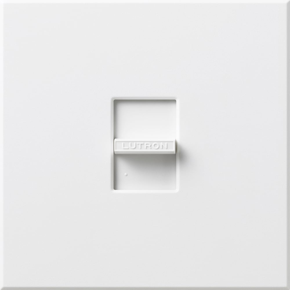 Lutron Nova 3-Wire Dimmer Switch for Ballasts/LED Drivers 8A, Single-Pole, 277V, Small Control, Wall Plate Included, NF-20-277WH, White
