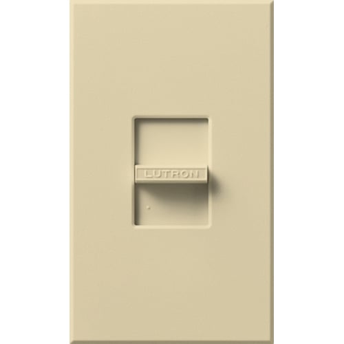 Lutron Nova MLV Dimmer, 450W (600VA), Single-Pole, No Neutral Required, 120V, Small Control, Wall Plate Included, NLV-600-IV, Ivory