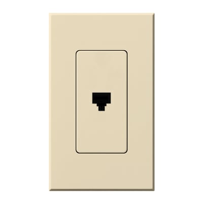 Lutron Architectural Telephone Jack, 6-conductor, RJ11, Single Gang Wall Plate Included, Matte Finish, NT-PJ-BE, Beige,