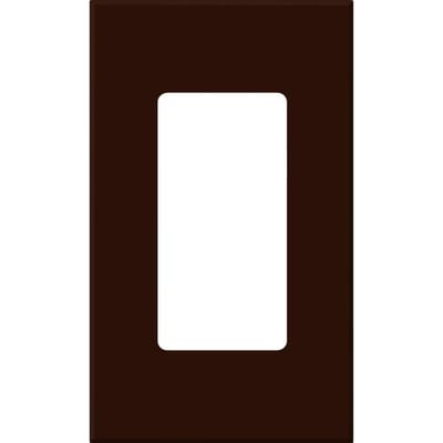 Lutron Nova T Wall Plate Kit, Single-Gang, Fits Small Accessory/Wall Keypad Insert, No Fins Broken, Matte Finish, NT-R3-NFB-BR, Brown