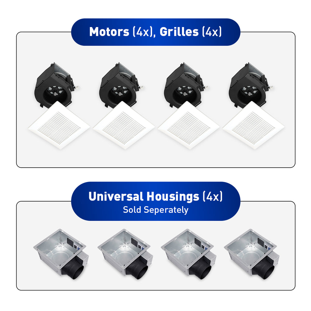 Panasonic FV-07VBB1 EcoVent® Fan Spot Ventilation Solution, 70/90 CFM- Contractor Pack