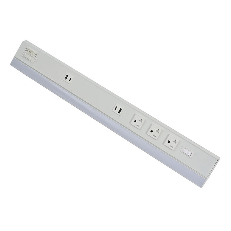 PSAL - Angled Power Strip & Undercabinet Light w/ Power Receptacle27K/30K/35K/40K/50K