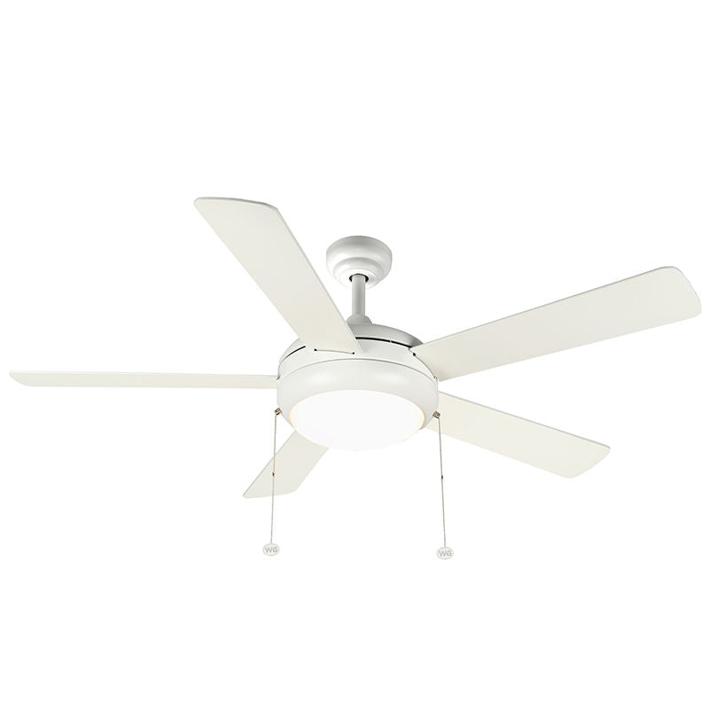 WFL-113-WH - 52" White Finish Plywood 5-Blade Ceiling Fan and Light 20W 30K/40K/50K