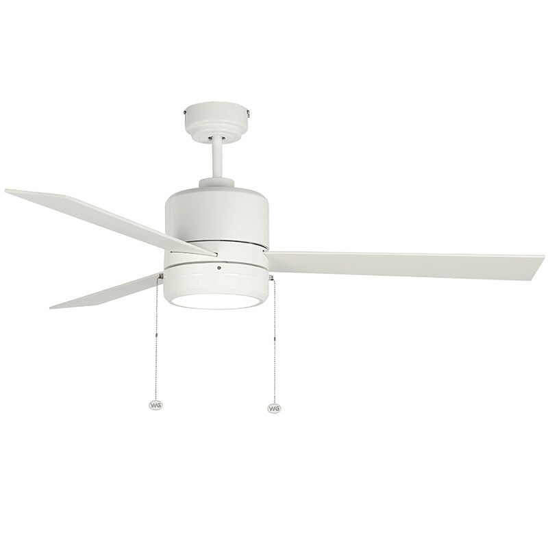 WFL-115-WH - 52" White Finish Plywood 3-Blade Ceiling Fan and Light 20W 30K/40K/50K
