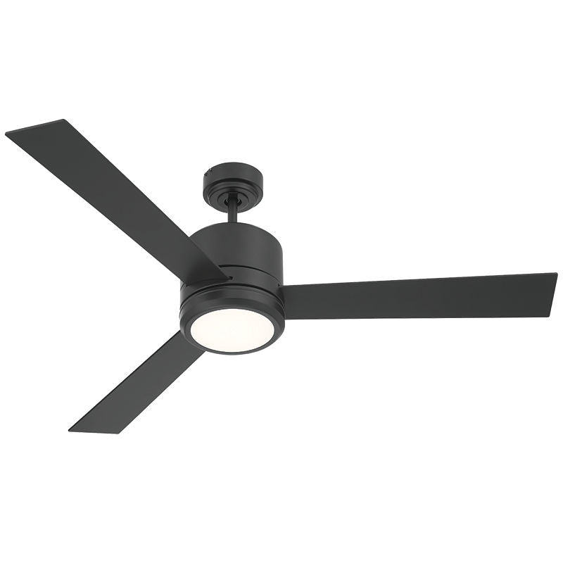 WFL-116-BK - 52" Black Finish Plywood 3-Blade Ceiling Fan and Light 19W 3000K