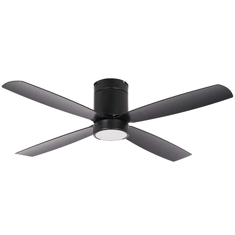 WFL-118-BK - 52" Black Finish AB 4-Blade Ceiling Fan and Light 19W 3000K