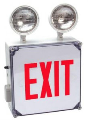 Wet Location Combination Exit Sign & Emergency