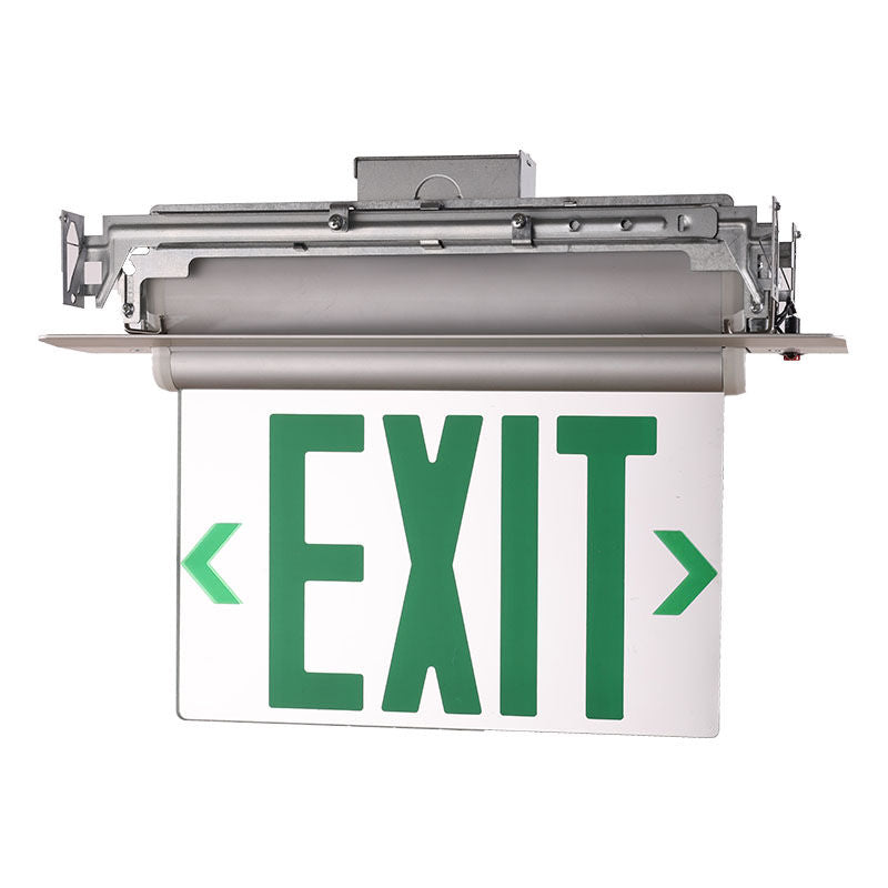 XT-EL1GCA-EM - Edge lit LED Sign with Green Letters in Aluminum Housing