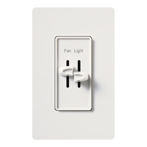 Lutron Skylark Dual Dimmer Switch and Fully Variable Fan Control, 300W Incandescent/Halogen and 2.5A Fan, No Neutral Required, S2-LFH-WH, White