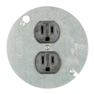 Leviton 1228 15 Amp, 125 Volt, NEMA 5-15R, 2P, 3W, With Ears Duplex Receptacle, Straight Blade, Residential Grade