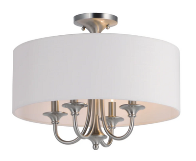 Maxim Lighting 10013WLSN Bongo 4 Light 18 inch Satin Nickel Semi-Flush Mount Ceiling Light