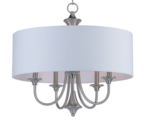 Maxim Lighting 10015WLSN Bongo 5 Light 22 inch Satin Nickel Multi-Light Chandelier Pendant Ceiling Light