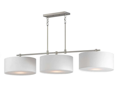 Maxim Lighting 10017WLSN Bongo 3 Light 60 inch Satin Nickel Linear Chandeliers Pendant Ceiling Light