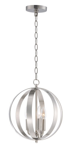 Maxim Lighting 10030SN Provident 3 Light 12 inch Satin Nickel Single Pendant Ceiling Light