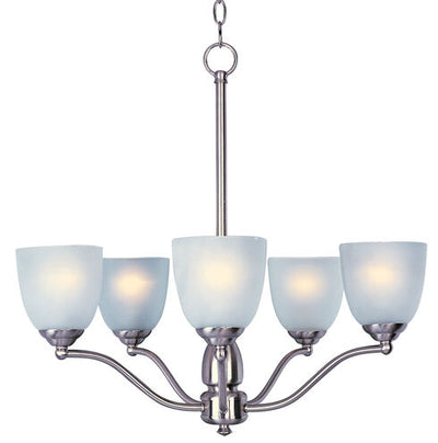 Maxim Lighting 10065FTSN Stefan 5 Light 25 inch Satin Nickel Single-Tier Chandelier Ceiling Light