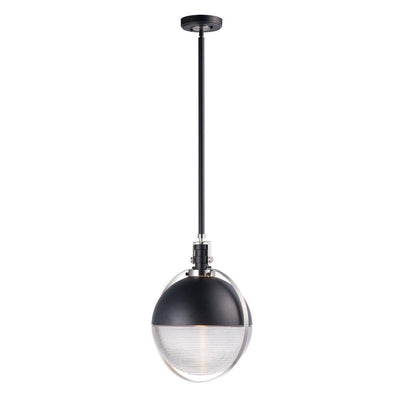Maxim Lighting 10080CLBKSN Axiom 1 Light 12.25 inch Black Satin Nickel Pendant Ceiling Light