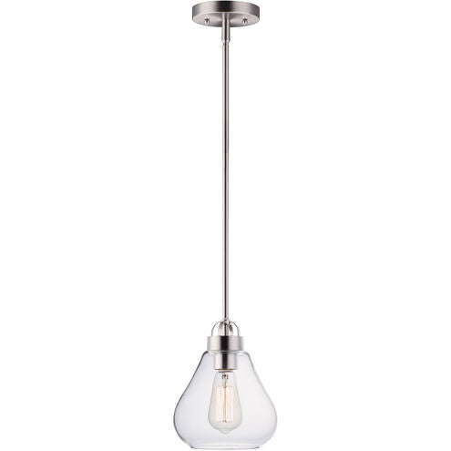 Maxim Lighting 10091CLSN Dianne Single Pendant Ceiling Light in Satin Nickel, Clear