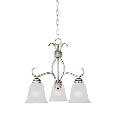 Maxim Lighting 10122FTSN Basix 3 Light 19 Inch Satin Nickel Chandelier Ceiling Light