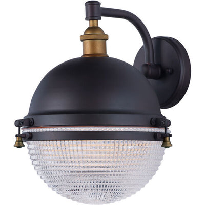 Maxim Lighting 10186OIAB Portside 1 Light 13.5 inch Oil Rubbed Bronze/Antique Brass Outdoor Wall Sconce Light