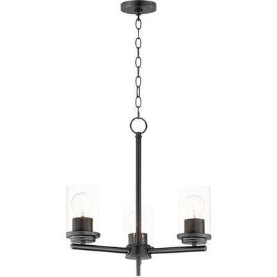 Maxim Lighting 10203CLBK Corona 3 Light 17 inch Black Single-Tier Chandelier Ceiling Light in Clear