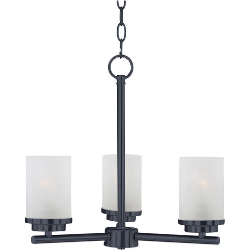 Maxim Lighting 10203FTBK Corona 3 Light 17 inch Black Single-Tier Chandelier Ceiling Light in Frosted