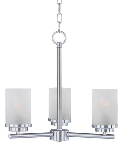 Maxim Lighting 10203FTSN Corona 3 Light 17 inch Satin Nickel Single-Tier Chandelier Ceiling Light in Frosted