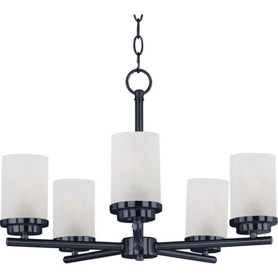 Maxim Lighting 10205FTBK Corona 5 Light 22 inch Black Single-Tier Chandelier Ceiling Light in Frosted