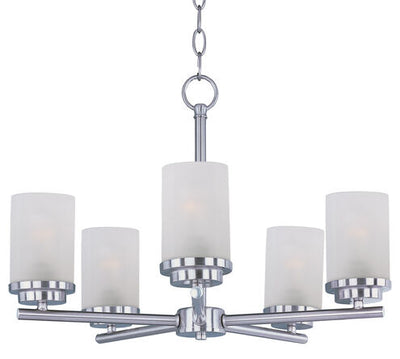 Maxim Lighting 10205FTSN Corona 5 Light 22 inch Satin Nickel Single-Tier Chandelier Ceiling Light in Frosted