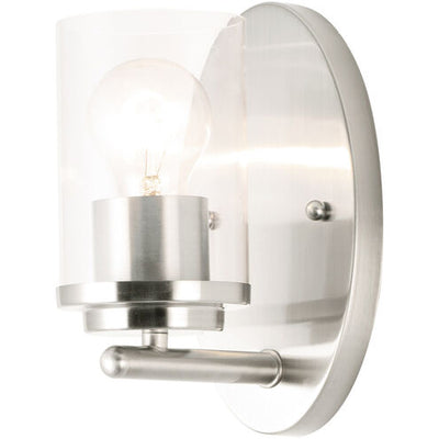 Maxim Lighting 10211CLSN Corona 1 Light 5 inch Satin Nickel Bath Vanity Wall Light in Clear