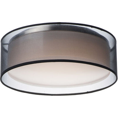 Maxim Lighting 10220BO Prime LED 16 inch Flush Mount Ceiling Light in Black Organza