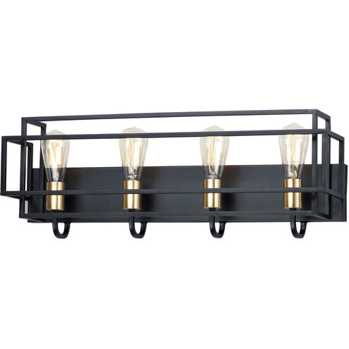 Maxim Lighting 10244BKSBR Liner 4 Light 29 inch Black/Satin Brass Wall Sconce Wall Light