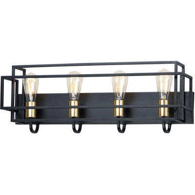 Maxim Lighting 10244BKSBR Liner 4 Light 29 inch Black/Satin Brass Wall Sconce Wall Light