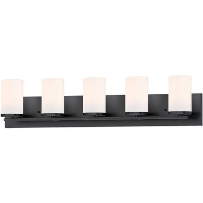Maxim Lighting 10285SWBK Lateral 5 Light 36 inch Black Bath Vanity Wall Light