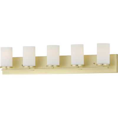 Maxim Lighting 10285SWSBR Lateral 5 Light 36 inch Satin Brass Bath Vanity Wall Light