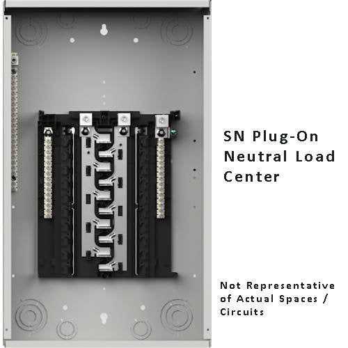 Siemens SN2448L1125 125A Main Lug Load Center, 24 Spaces / 48 Circuits, 1Phase 3Wire 120/240V, Aluminum Bus, NEMA-1, Gray