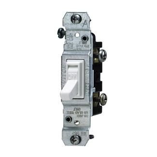 Leviton 1451-4W 15 Amp, 120 Volt, Toggle Framed Less Ears Single-Pole AC Quiet Switch, Residential Grade, Grounding