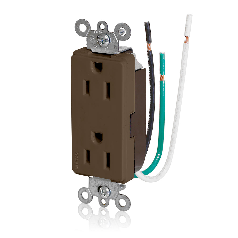 Leviton 16252-L0 15 A 125 VAC Switches & Receptacle Brown