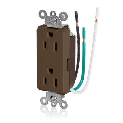 Leviton 16252-L0 15 A 125 VAC Switches & Receptacle Brown