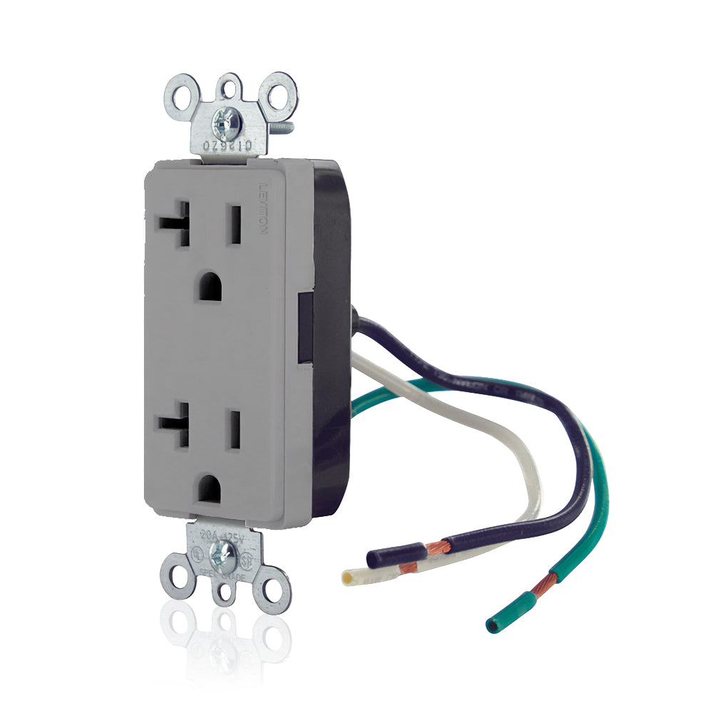Leviton 16352-CGY 20 A 125 VAC Switches & Receptacle Gray